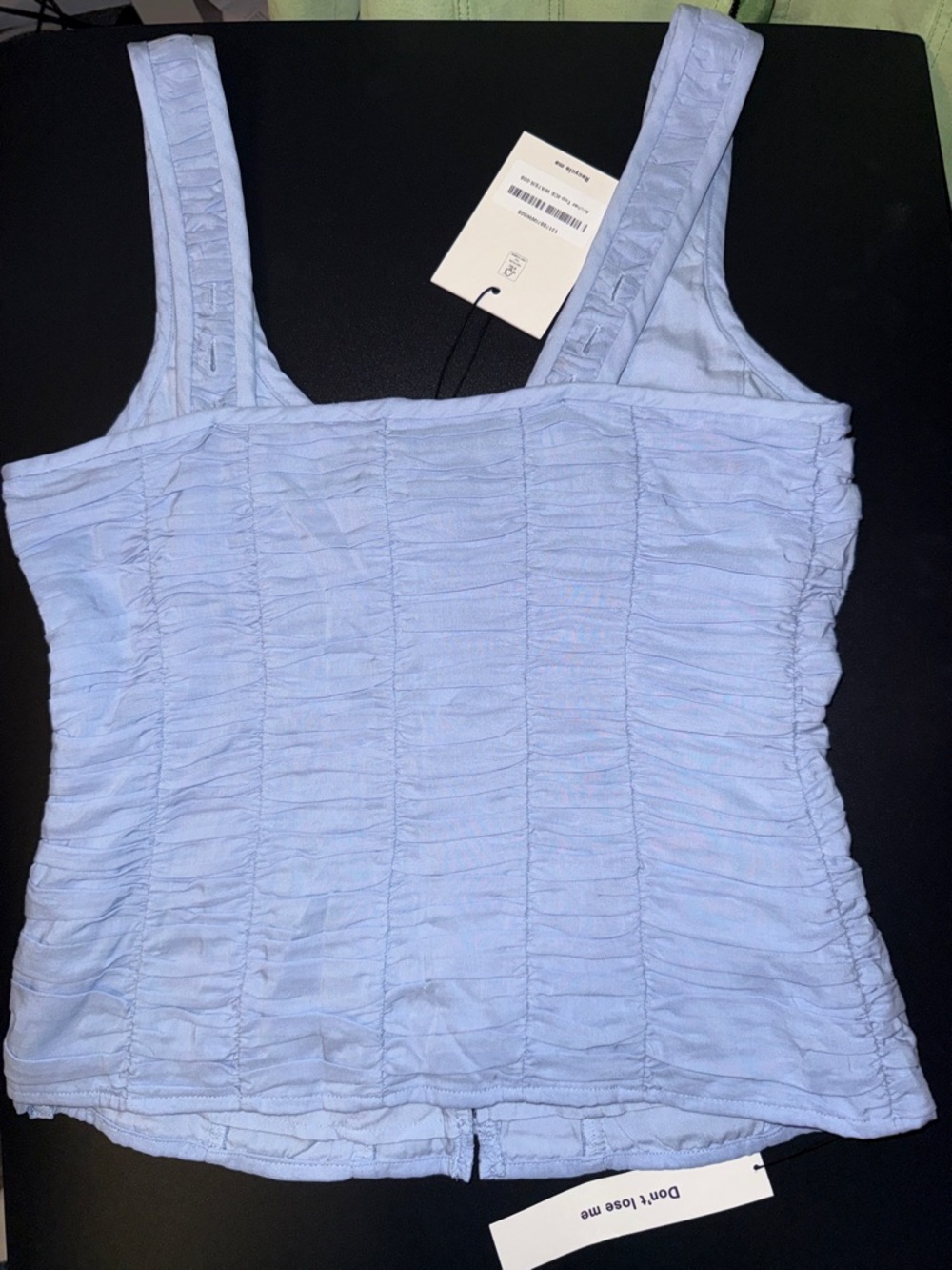 Light Blue Ruched Button-Front Tank Top - Picture 5 of 16